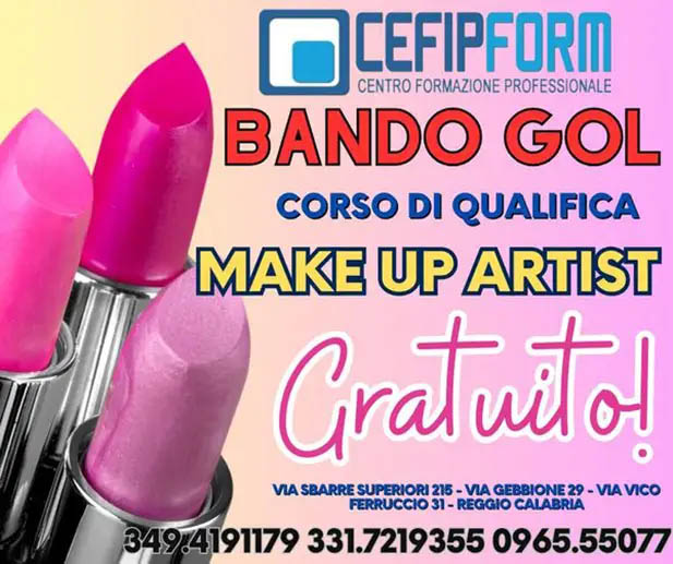 programma gol 2023 corso make-up artist gratuito reggio calabria profiling 103 corsi di qualifica lavoro bando gol cefip form